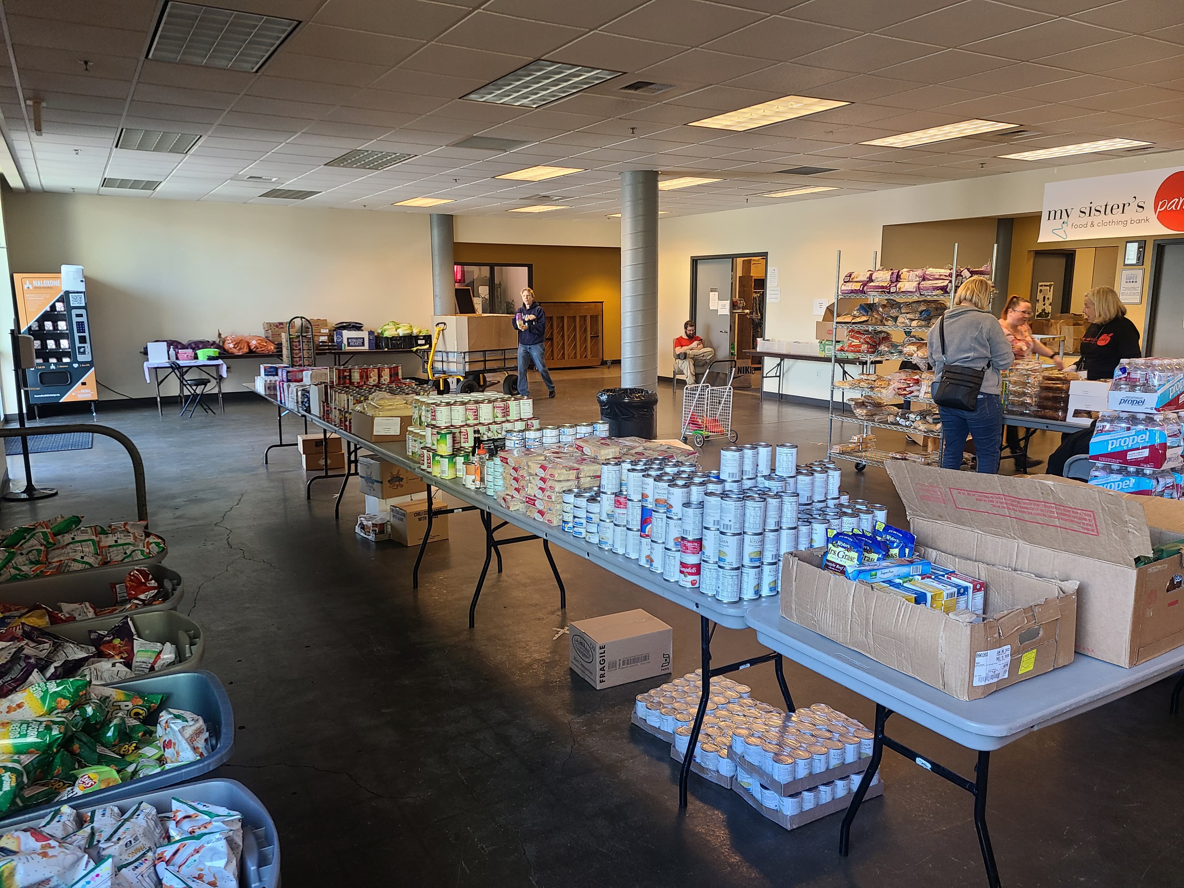 shelves full of groceries