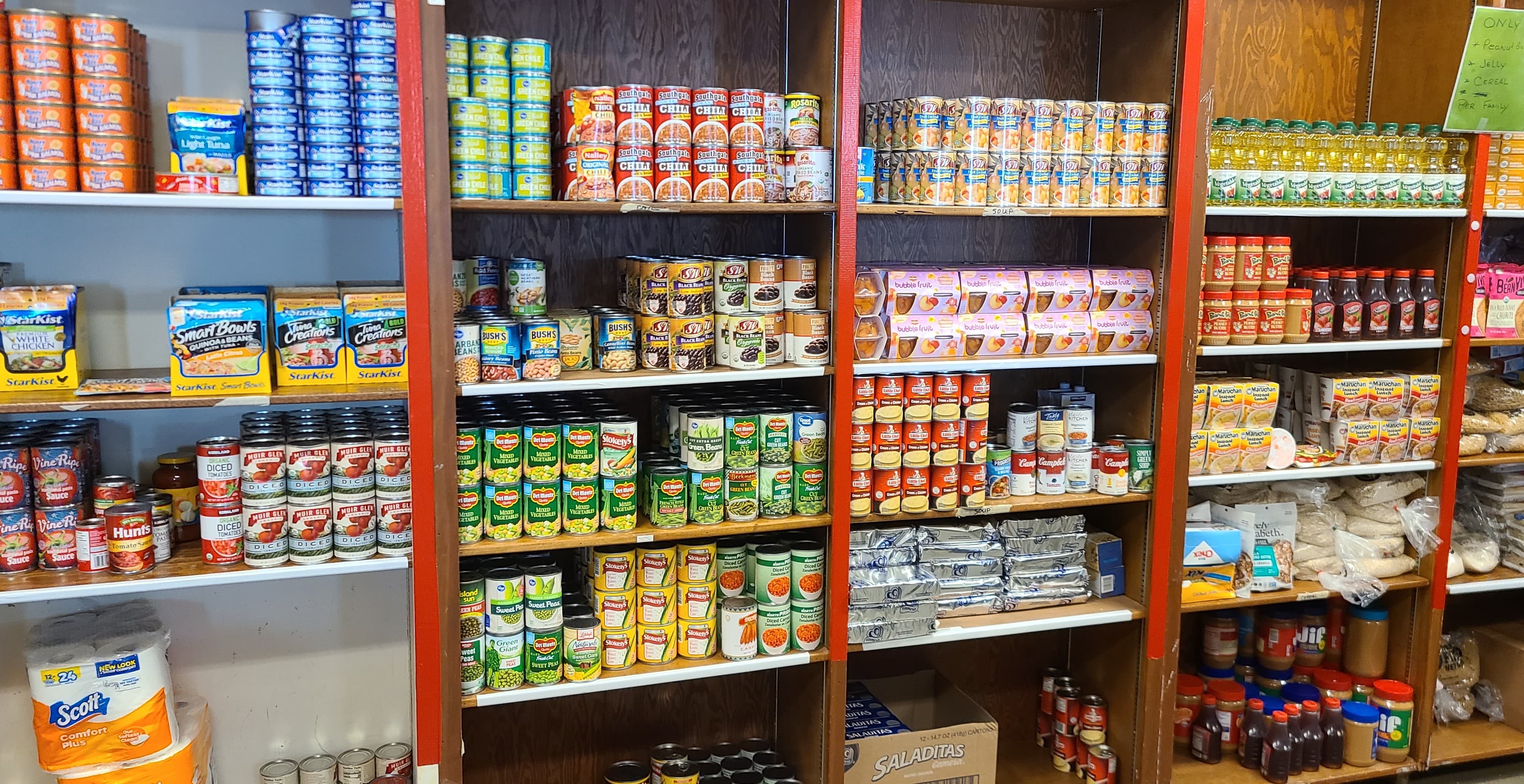 shelves full of groceries